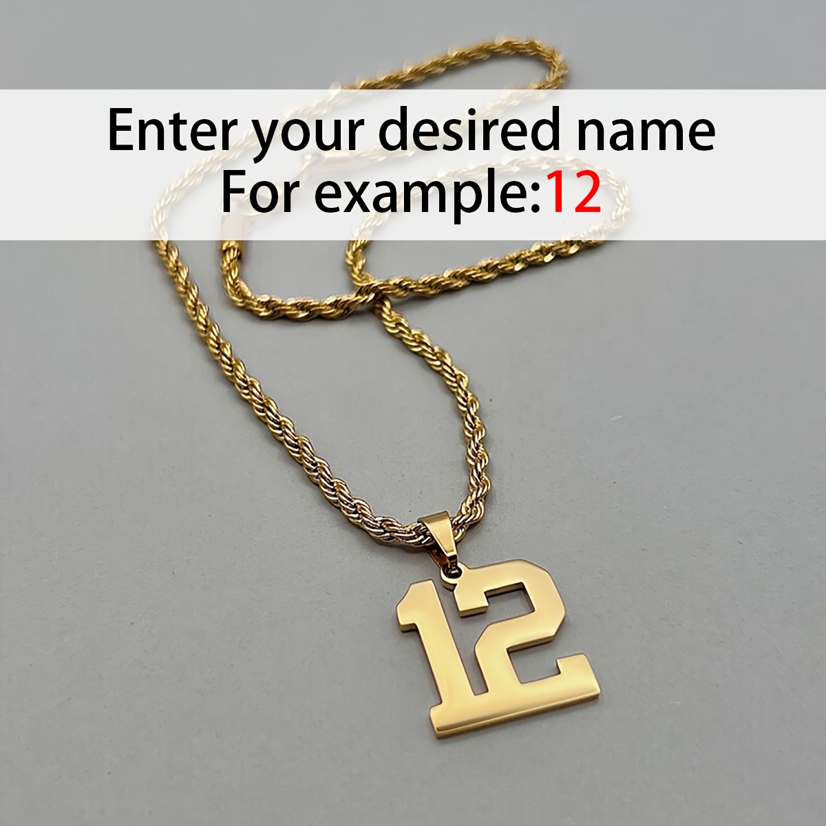 TEMU Sports Number Pendant Necklace - Jersey Number Necklace - 304l Stainless Steel - Commemorative Number Necklace - Birthday Gift - Father's Day