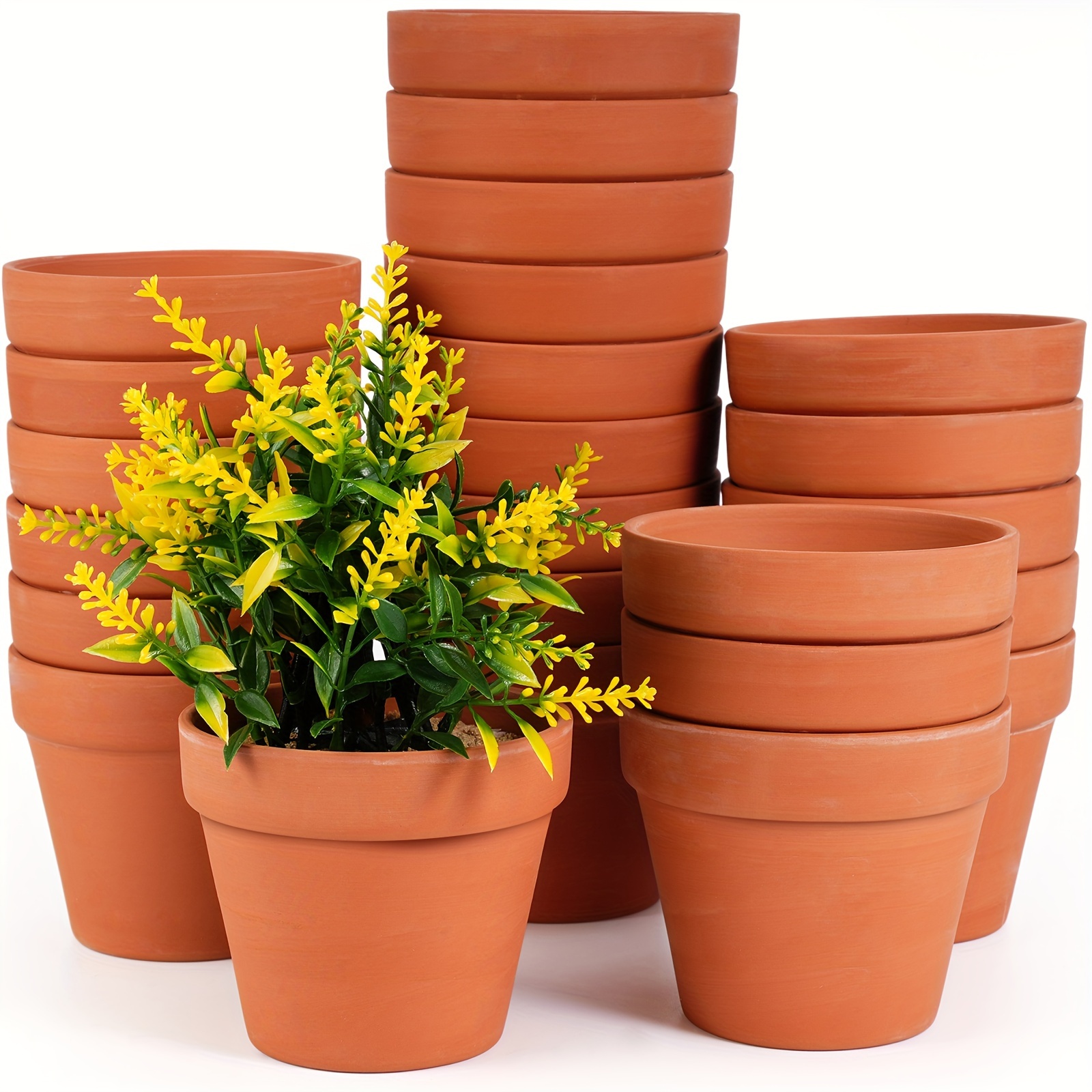 

24 Pcs 4 Inch Terracotta Pots With Drainage Hole Small Clay Pots For Plants Indoor Outdoor Diy Crafts Wedding Favor