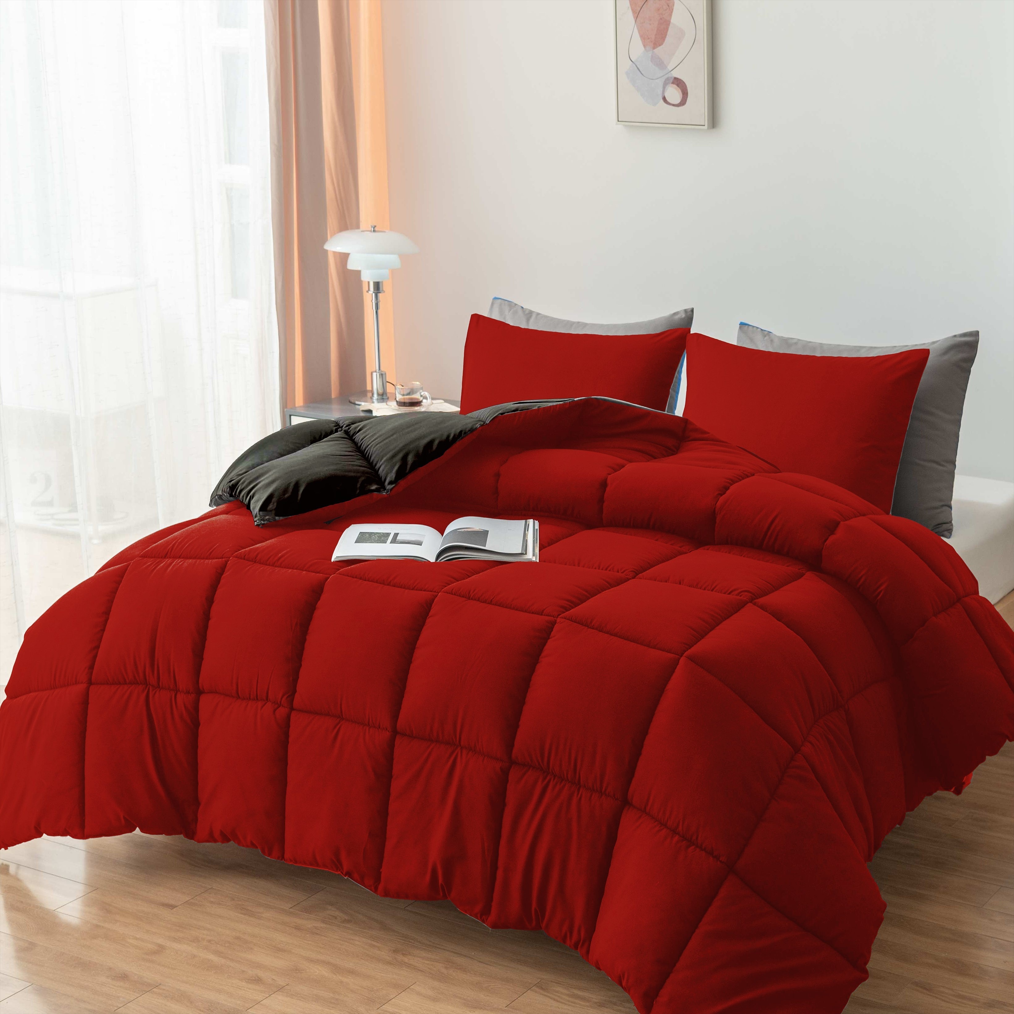 

Cosybay 2pcs/3pcs Red/ Set - All Set, Includes 1 , 1 Pillowcases, Box 4 Tab, For Christmas And New