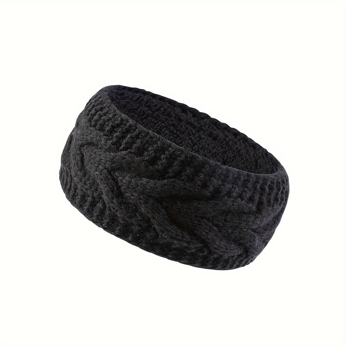Image of Autumn Winter New Women's Warm Headband Fashion Solid Color Insulated Fleece Ear Protection Headband Hair Accessory