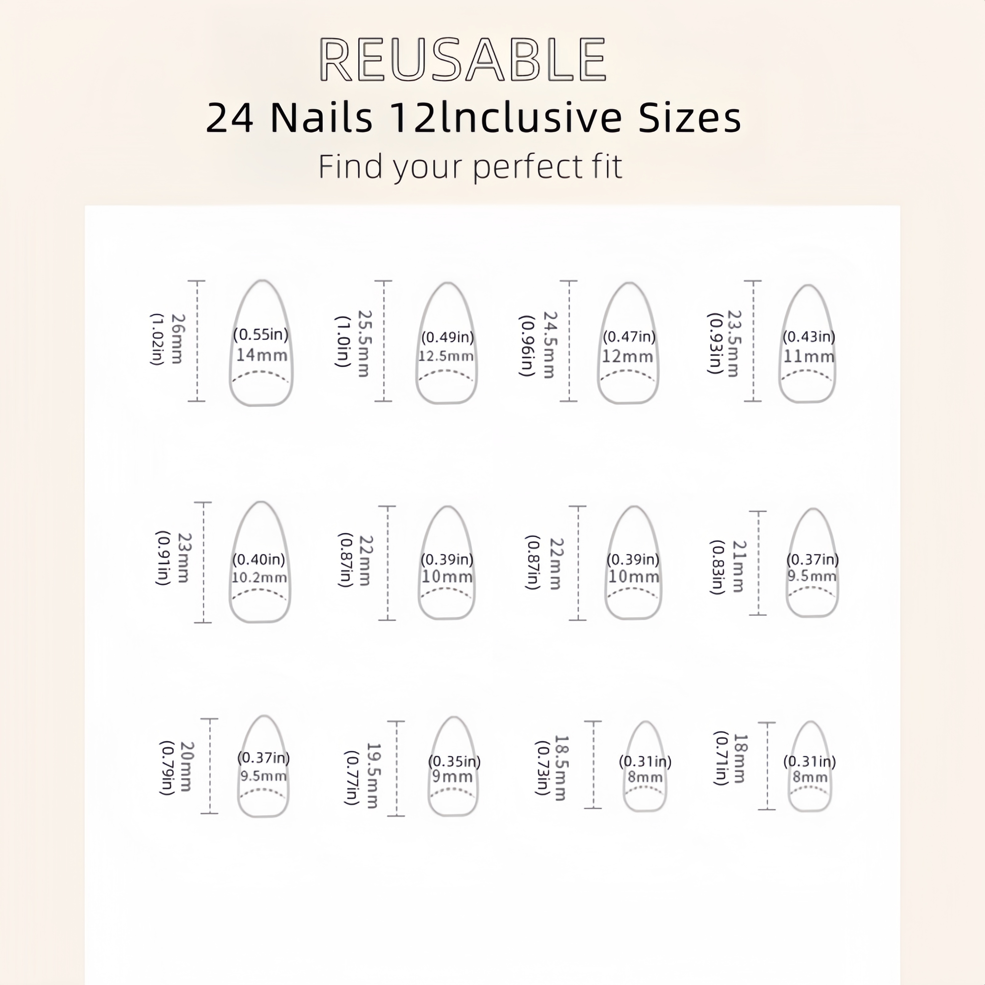 24pcs set medium almond slivery french tip fake nails glossy simple french style acrylic nails nude pinkish full cover glue on nails for women girls manicure decorations details 3