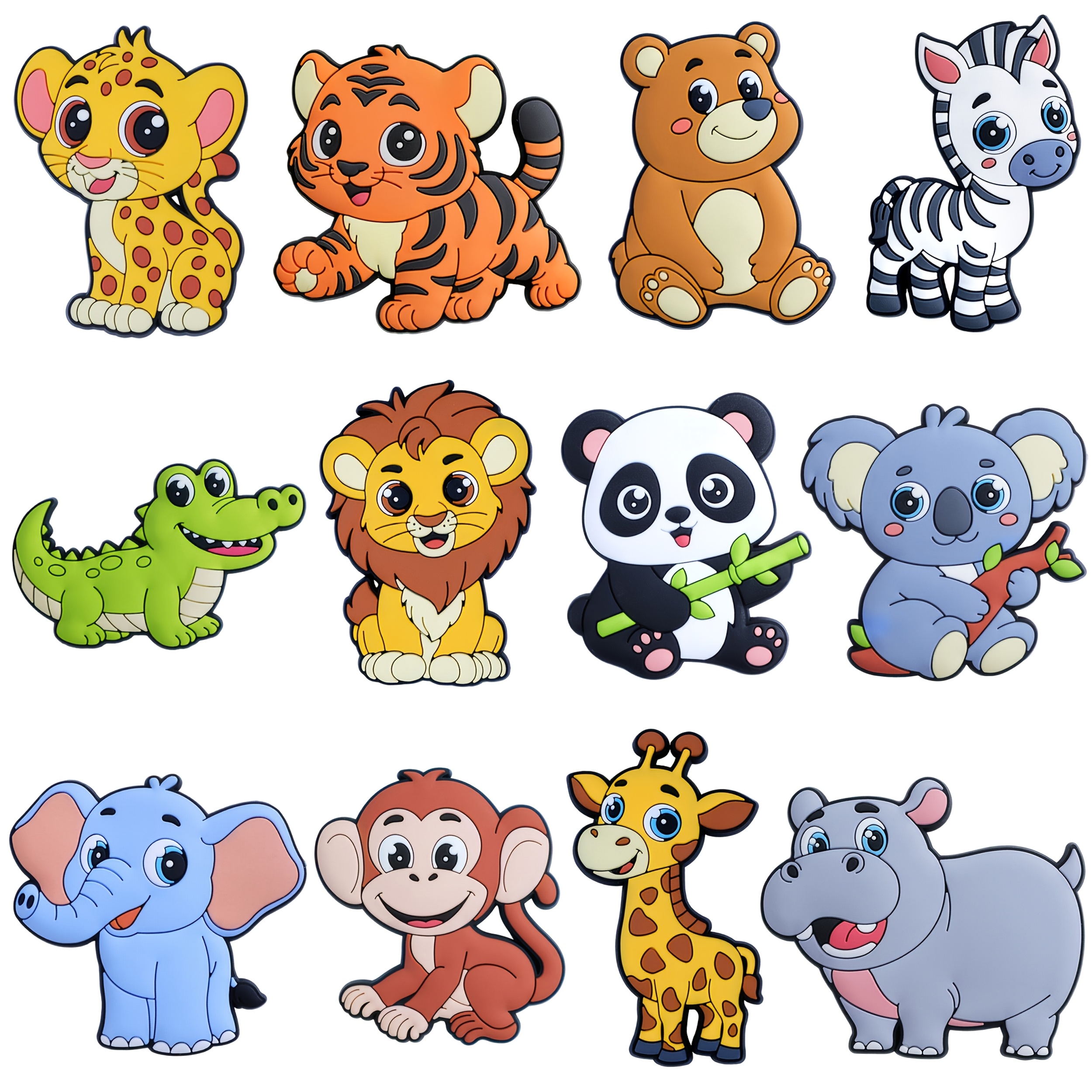 TEMU 12pcs Animal Magnetic Dishwasher And Refrigerator Magnets, 2d Fridge Magnets, Suitable For Refrigerators, Pvc Material With Full Magnetic