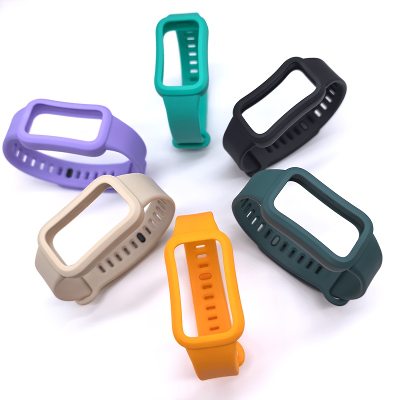 TEMU Juego de 6 correas de silicona para Xiaomi Smart Band 9 Active/Redmi Band 3 Smartwatch, correa de repuesto duradera