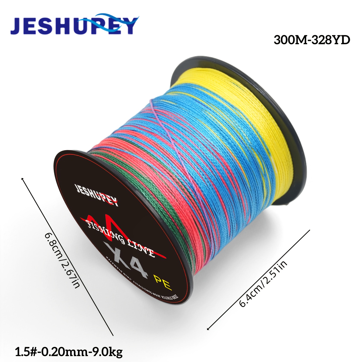 TEMU Fil de pêche tressé 300M/328Yds - 4 PE multi-, ultra-fort résistance à , haute résistance à l'abrasion, adapté aux longues distances, idéal pour