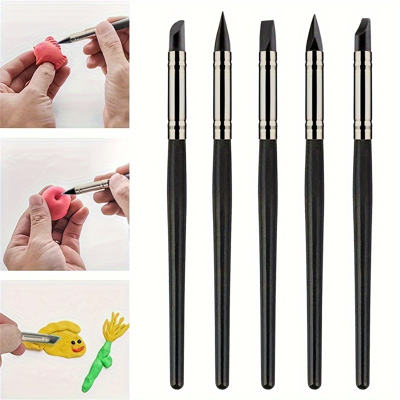 

1 Set / 3mm (5pcs Per Pack, Matte Silicone Pen Set, Decorative Pen, Pottery Clay Soft Pottery Making Tools