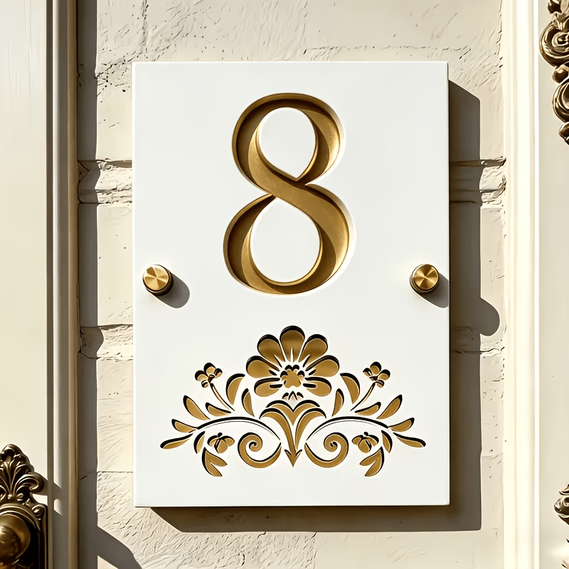 TEMU Custom European-style Home Entrance Door Decorative Number Plate, Modern Minimalist Number, Creative Double-layer Acrylic Door Number Plate,