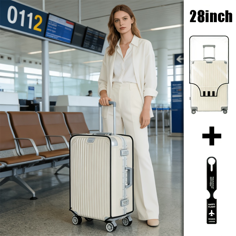 TEMU Upgraded Luggage Protector And Luggage Tag Set, Suitable For Suitcases From 20 To 30 Inches, Made Of Thick, High-quality Durable Material,