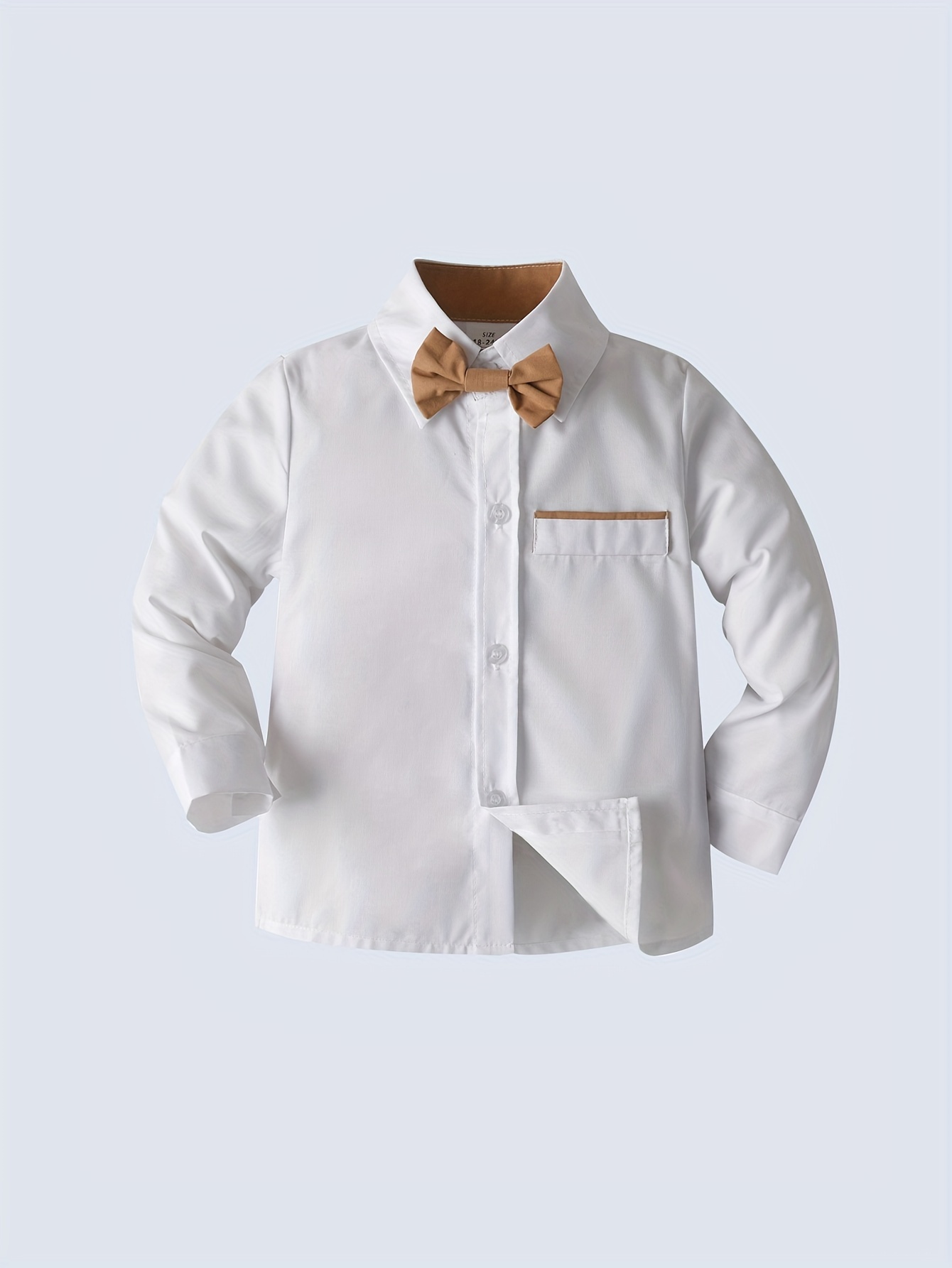 2pcs formal suit outfit button shirt a bow tie suspender Temu