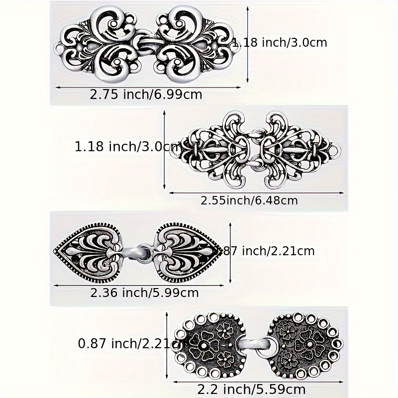 vintage silvery sweater clips set 1 4 pieces anti   cardigan collar clips decorative cinch for scarves shawls and dress shirts secure stylish clothing accessory Product details 4