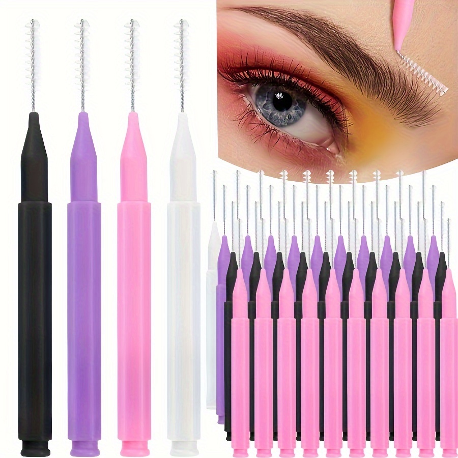 

20pcs Hypoallergenic Mini Eyebrow Brushes - Lightweight, Portable Lifting & Perm Applicator Tools For