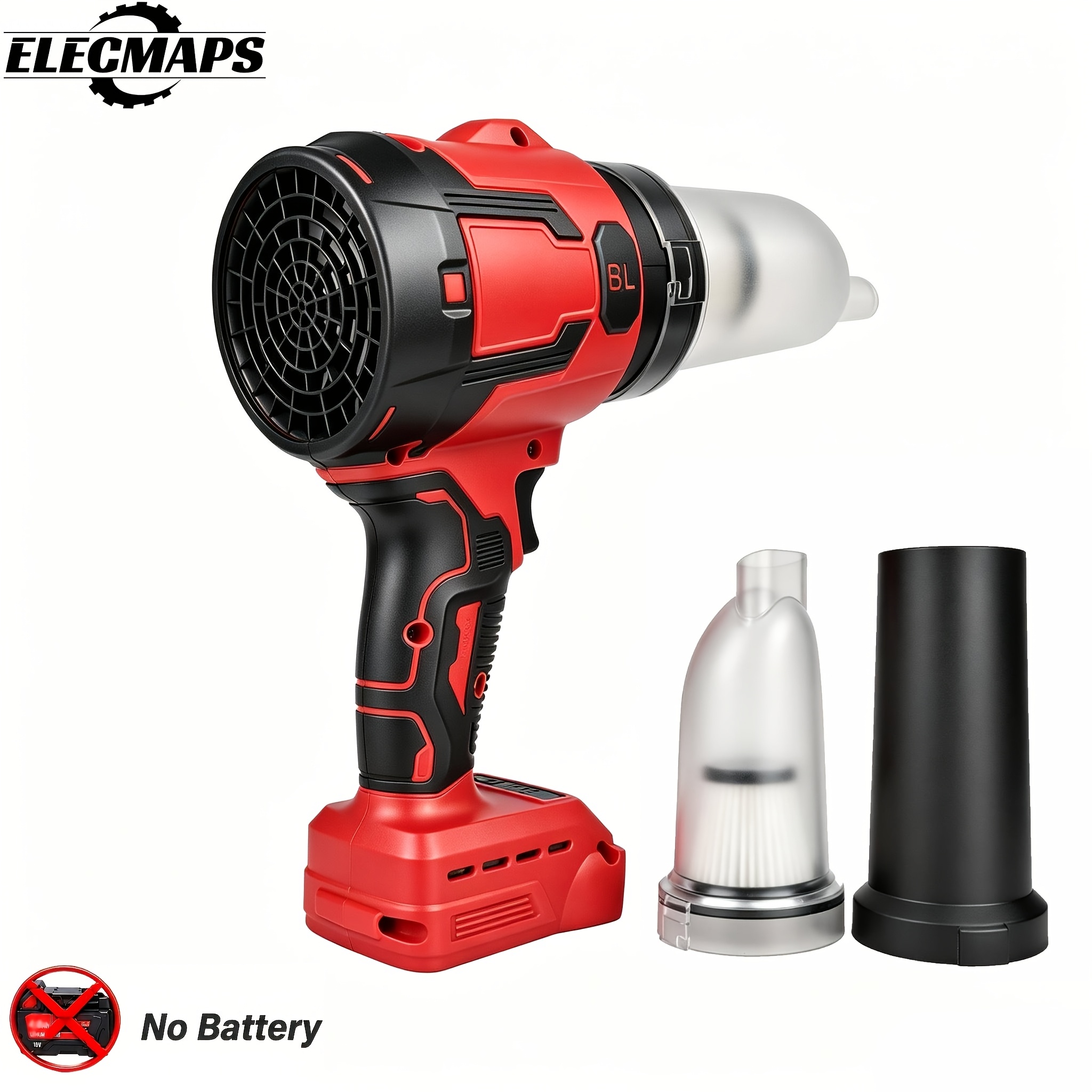 TEMU 2-in-1 Brushless Cordless Blower And Vacuum, Lightweight Handheld Air Blower With Filter, Compatible With 18v Batteries, For Car Cleaning, Leaf
