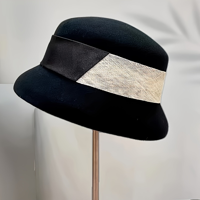 Elegant Bowknot Wool Bucket Hat Classic French Style Basin - Temu