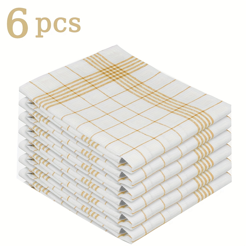6/12Pcs Classic Plaid Dish Towel Scouring Pad