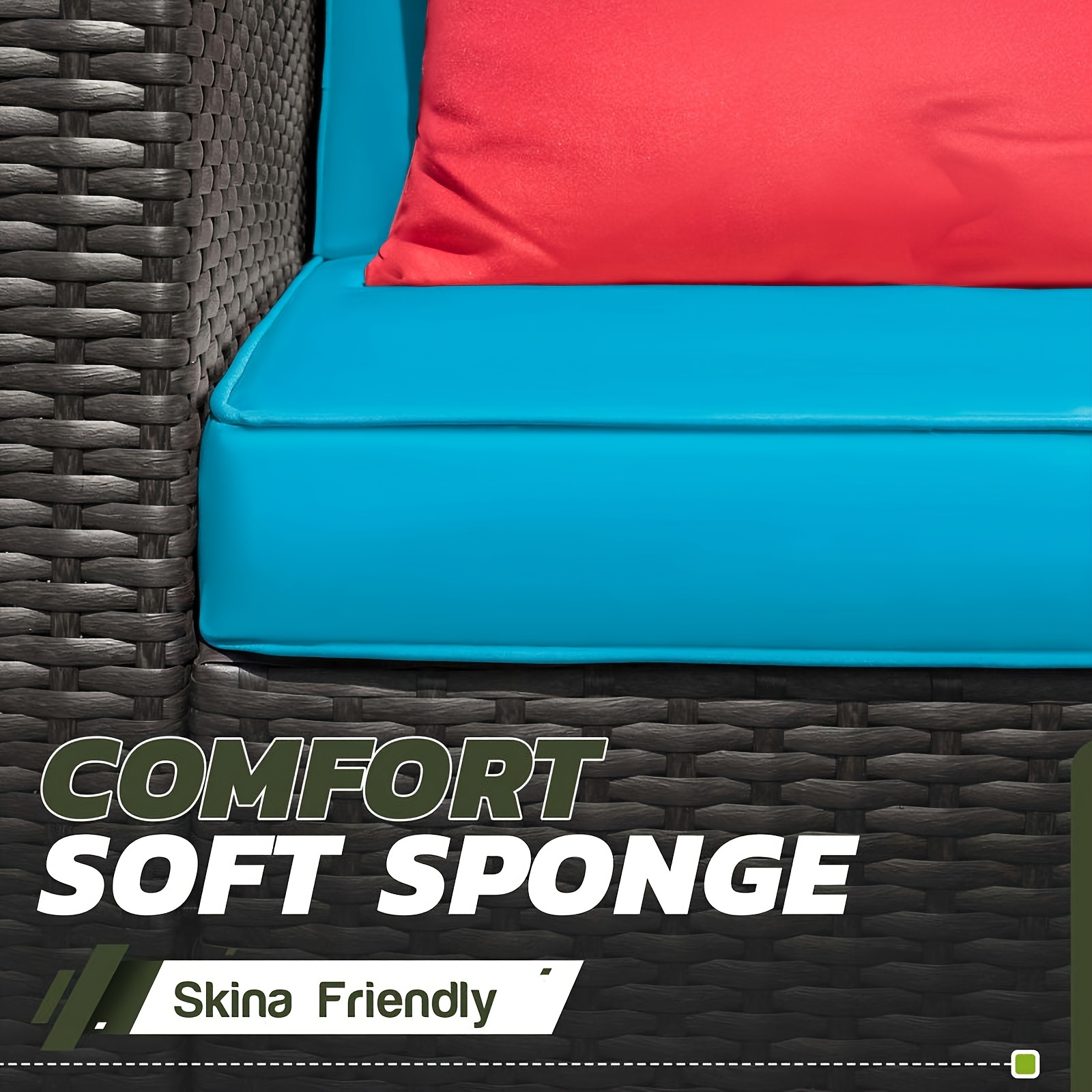 Outdoor Sectional Sofa Tea Table Ottoman Pe Rattan Patio - Temu