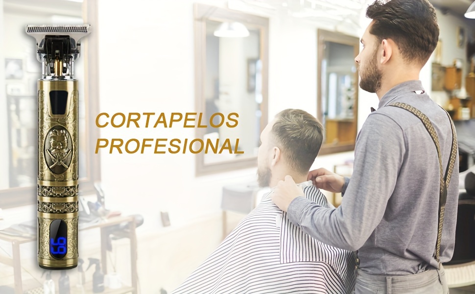 USB Oplaadbare Haar- en Baardtrimmer voor Mannen, Precieze T-Mes Trimmer met LCD-Scherm, 6 Verwisselbare Kammen, Draagbare Elektrische Haarknipper & Scheerapparaat, Multifunctioneel Verzorgingsgereedschap voor Mannen, Perfect Cadeau voor Vader