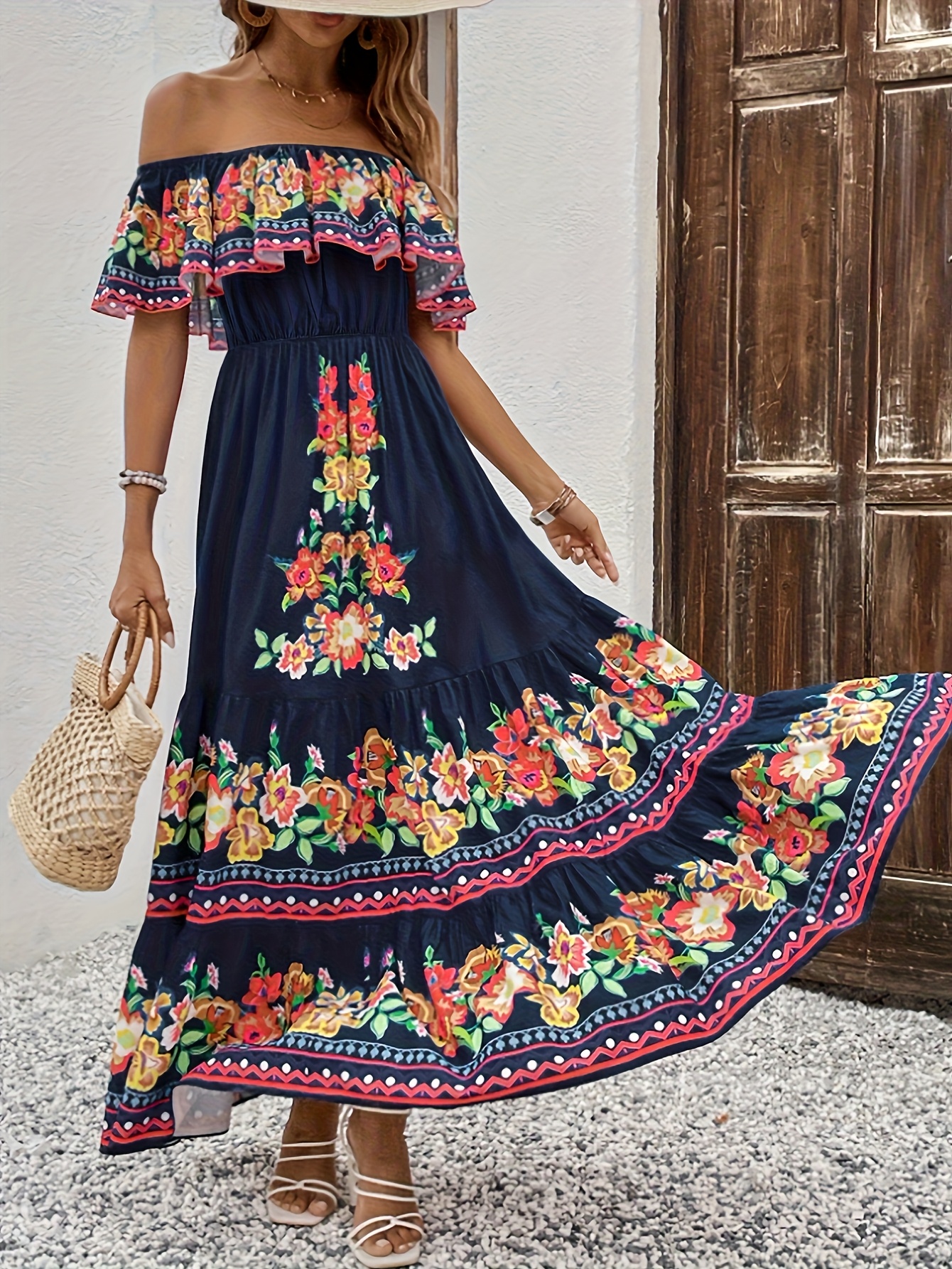 mexican flowy dress Mexican Luxury Fino Campesino Maxi Dress White – Cielito Lindo