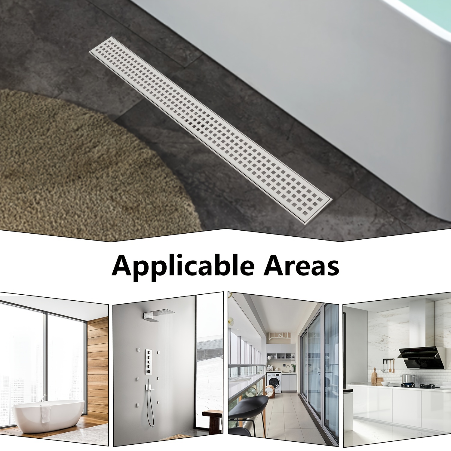 Composition De Douche, Mélangeur 3 Poignées Nickel Brossé - Sirius