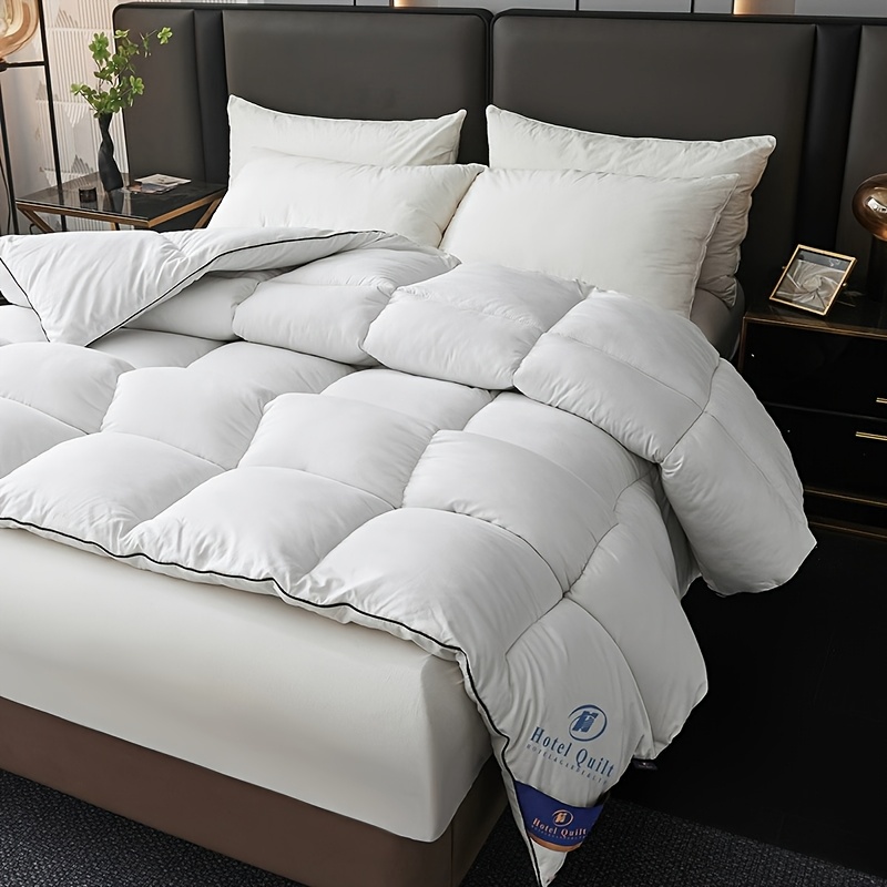 1pc of Luxury Hotel-style Spring/autumn Quilt, Extra Thick, Soft, and Warm. Winter Quilt with Quilted Design, Suitable for All Seasons. Ideal for Dormitories, Rental Apartments, and Bedrooms