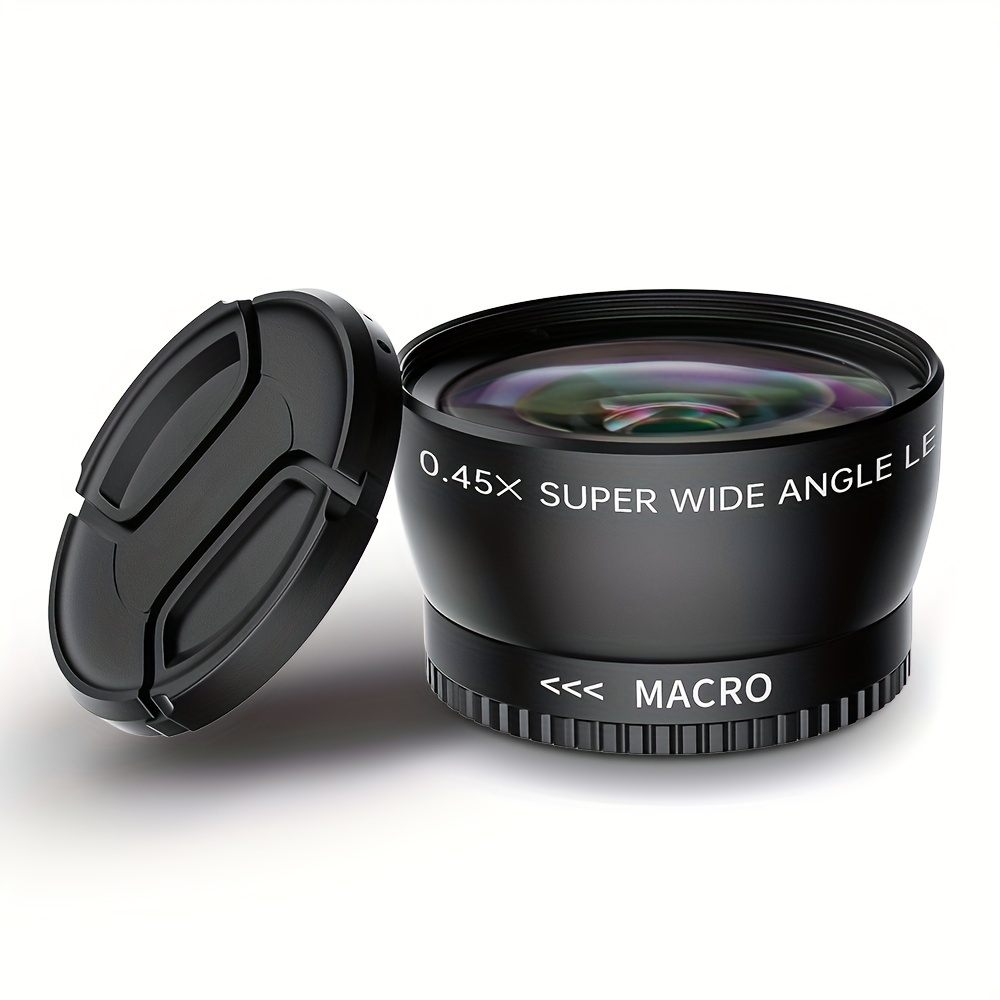 

1pc Camera Lens 49mm/52mm/58mm 0.45x Professional Hd Lens (with Macro Portion) With 62mm Filter Thread For For Mount Camera