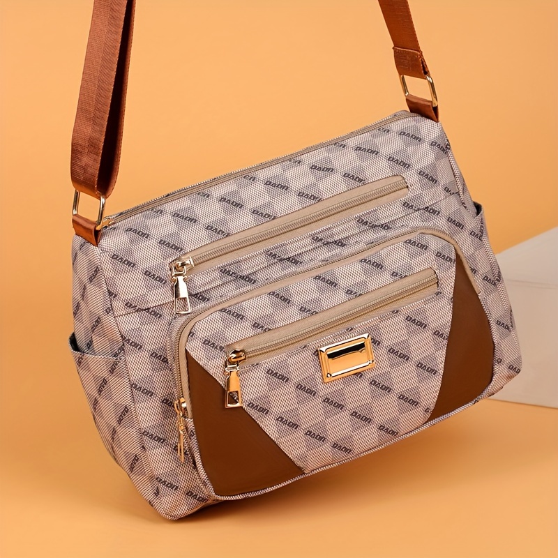 

Women's Casual Shoulder Bag, Large Capacity Crossbody Purse, With Adjustable Strap, Fashionable Geometric Pattern