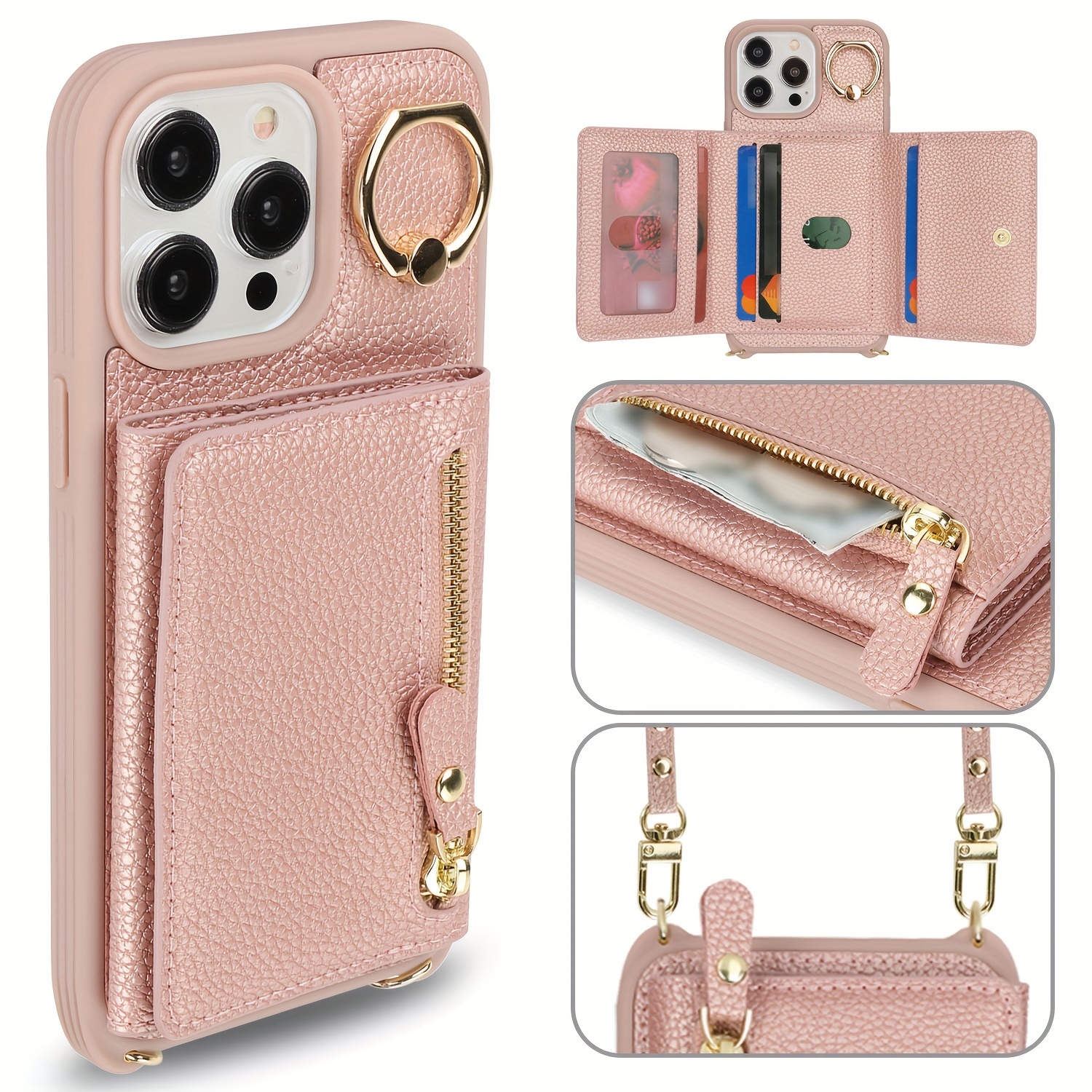 Borsa Tracolla Portafoglio Con Custodia Magnetica POLA Per IPhone 16/15/14/13/12/11/SE – Pelle Sintetica