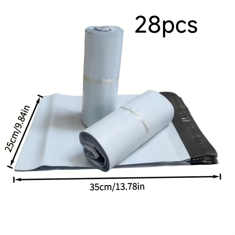TEMU Set da 28 buste da autoadesive bianche ispessite, buste per imballaggio postale multimisura, buste per imballaggio in nuovo materiale, buste per