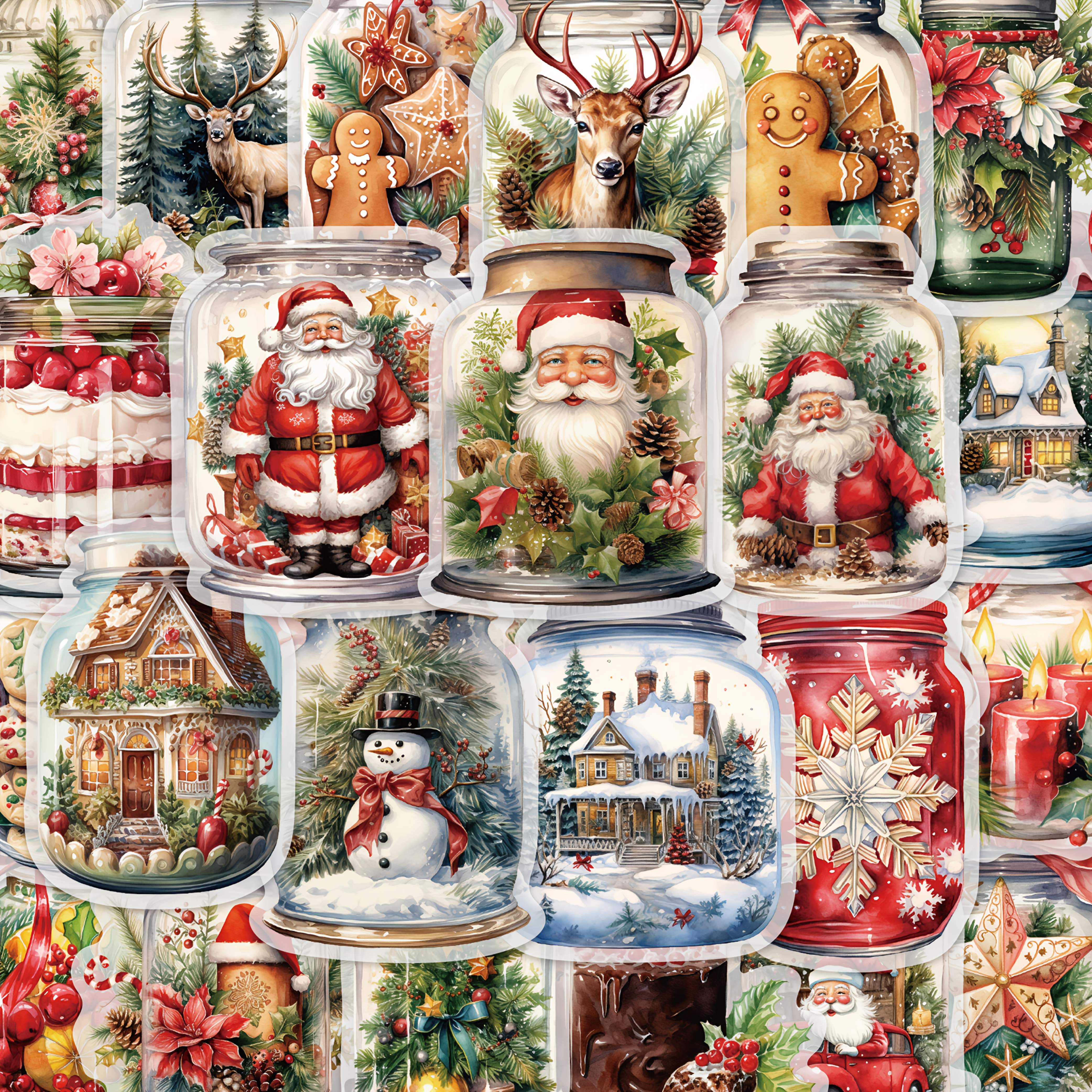 TEMU 50 pegatinas de regalo de Navidad para botellas, refrigeradores, equipaje, diarios, fundas de teléfono, cristales de ventana, dormitorios,