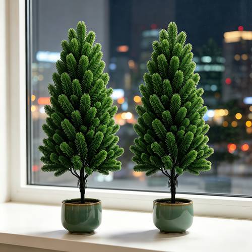 2 artificial pine and trees home decor realistic uv resistant washable with pointed base for direct ground insertion suitable for courtyard decoration indoor and outdoor use greenery