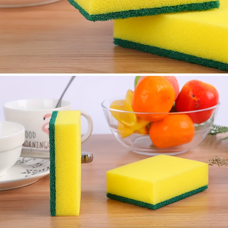 18/36/46/56/66/72/76pcs Kitchen Sponges, Multi-Functional, Super Absorbent, Rust and Oil Removal, Double Layer Grip Design, Suitable for Tableware, Cookware, and Furniture Cleaning