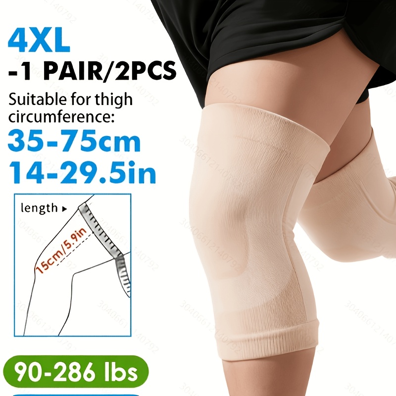 TEMU 2026pro Ultra-thin, Extra-large, Elastic Knitted Compression Knee Brace, Breathable And Comfortable Plus-size Knee Support, Unisex, Extra-large