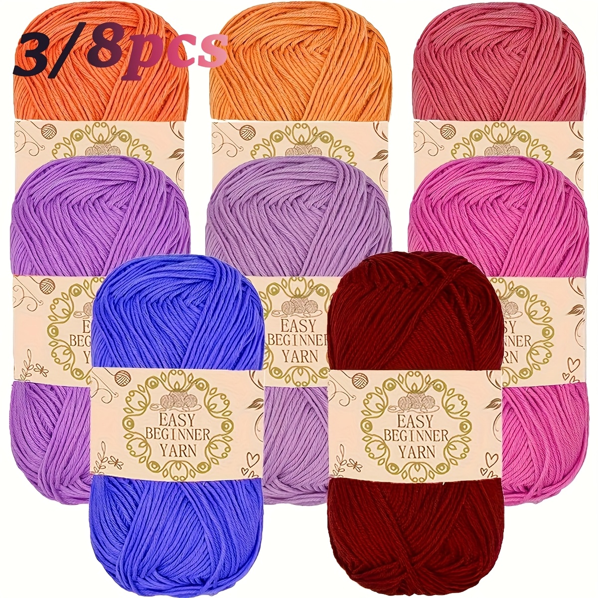 

3/8pcs Soft And Comfortable Acrylic Yarn, 100% Acrylic, 4-ply Hand Crochet Knitting Yarn, 50g Each, With Ideal For Diy Crafting Projects, For Perfect Diy Gift, For Jewelry Making