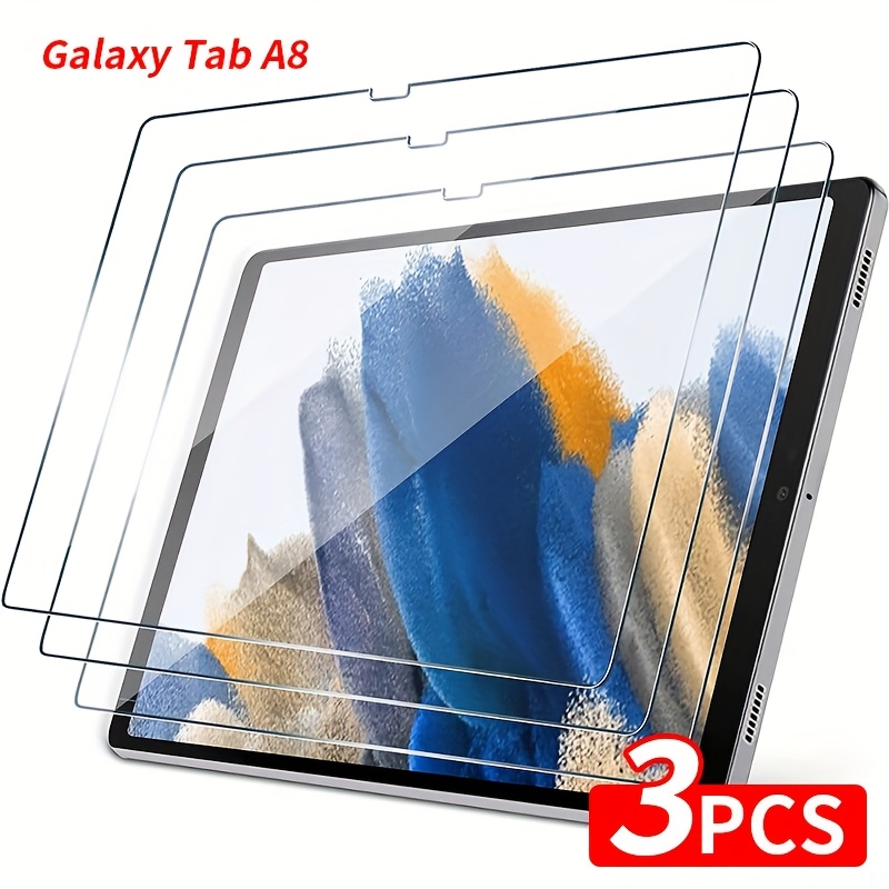 TEMU Protector de pantalla para tablet, 3 piezas, compatible con película de pantalla Galaxy Tab A8, vidrio templado de 9H resistente a los arañazos,