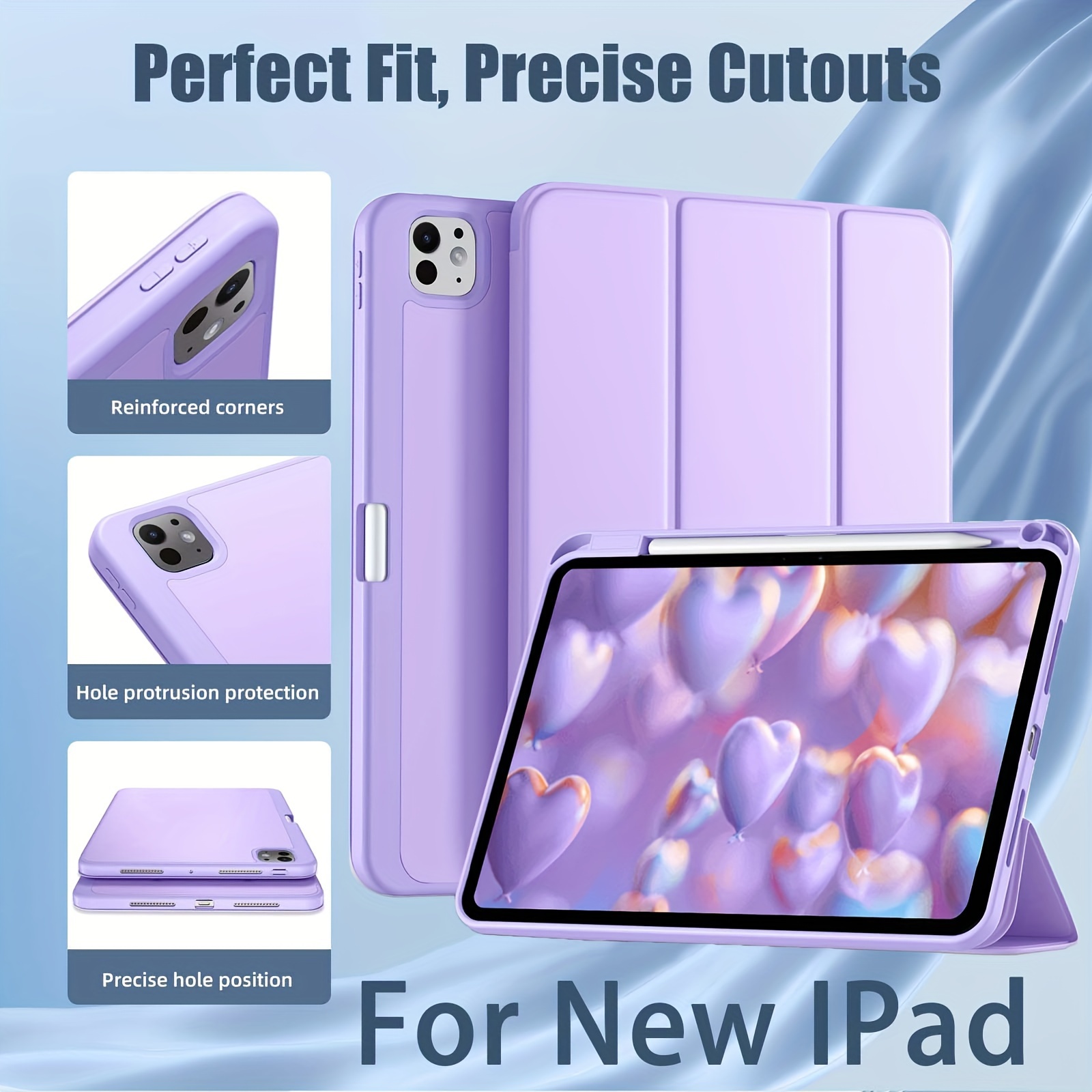 

Ipad Pro M4 11 . For Ipad (m4, 5th ) , Stand & Tpu , /, Charging, Lavender, Sky , .