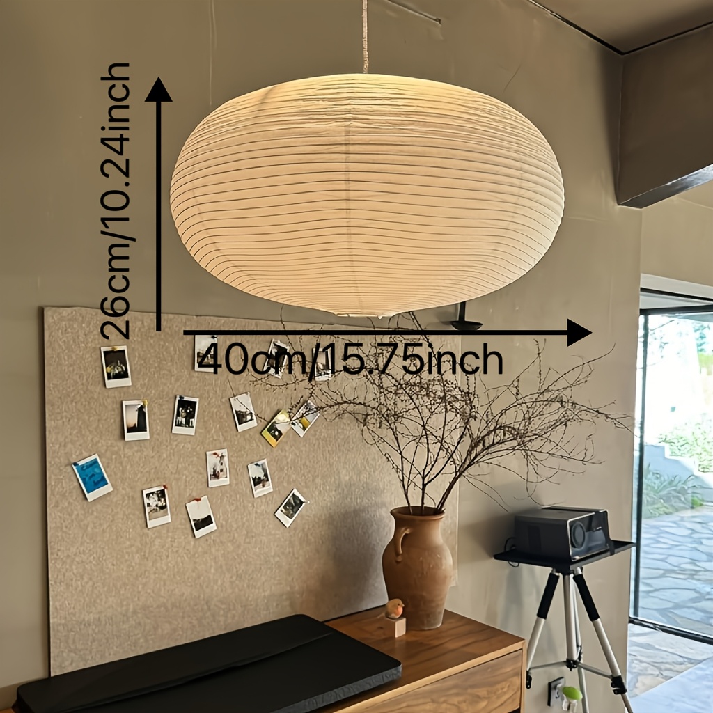 TEMU Abat-jour suspendu ovale blanc, 40 cm (15,75 pouces), abat-jour de lampe de plafond en papier, décoration intérieure lanterne chinoise