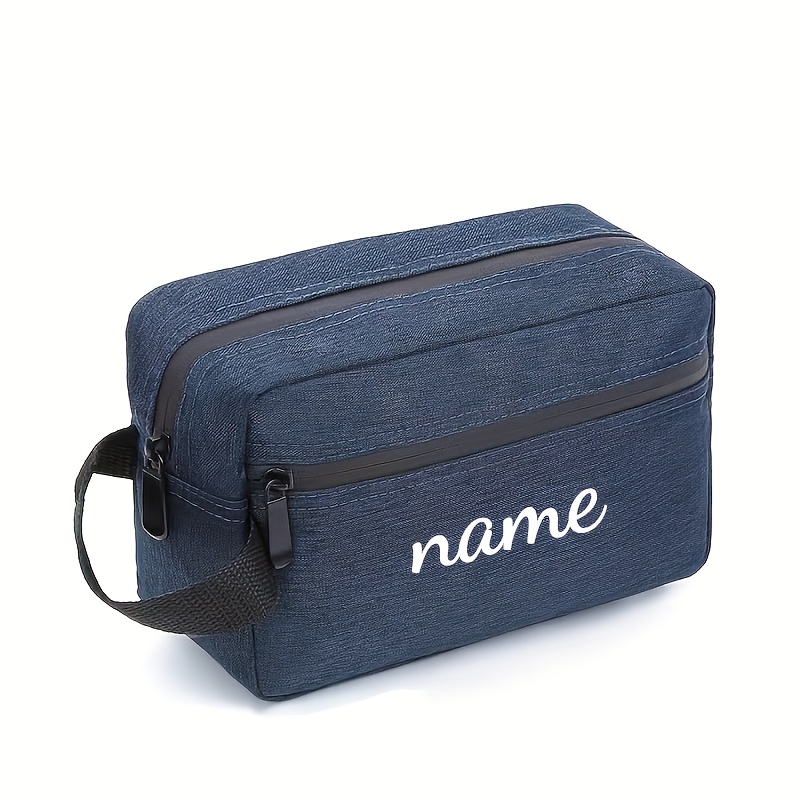 TEMU 1 pz Borsa da toilette da viaggio personalizzata con ricamato, pochette per accessori da toilette, borsa portaoggetti pieghevole con divisori e