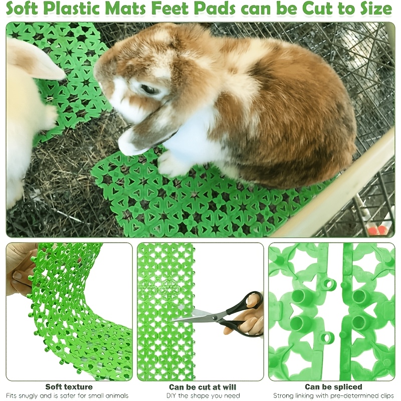 8pcs Interlocking Plastic Cage Mats for Small Pets