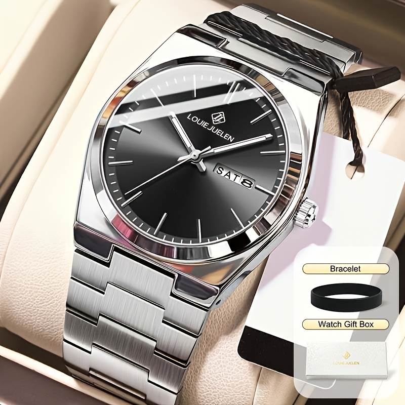 3pcs Men's Mechanical Watches, Formal Party And Business Outfit Watches, Simple And Stylish With Luminous Hands, Calendar, Luxury Wristwatches, Great Gift