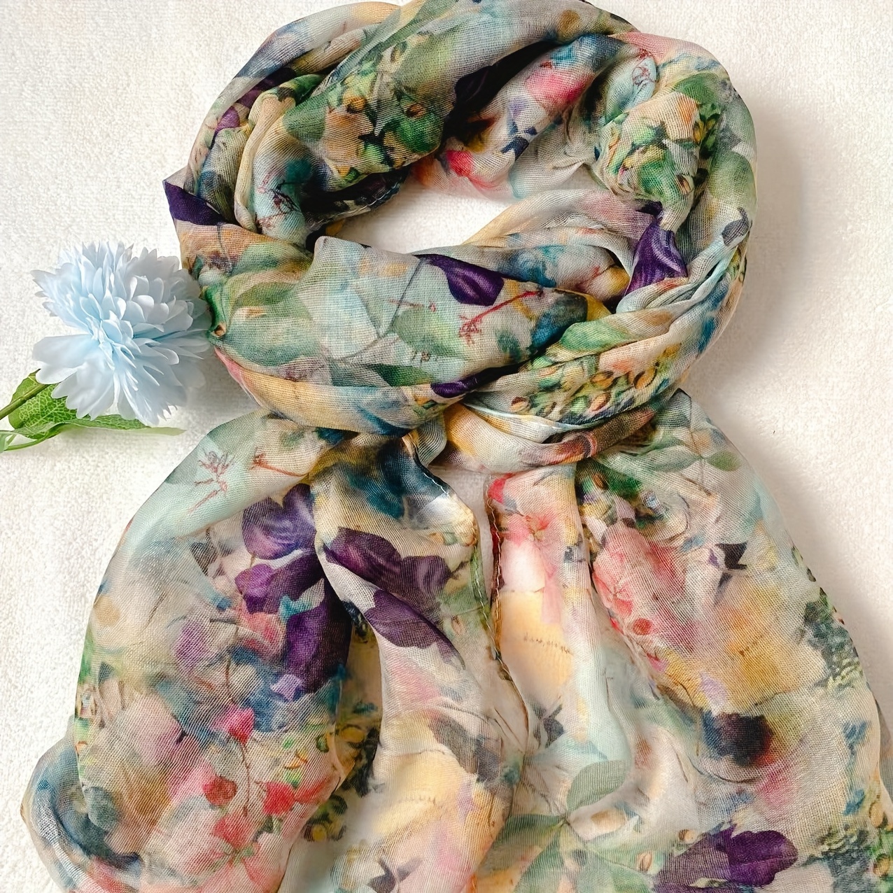 

[customer ] Casual Grace, Boho Chic Colorful Bali Yarn Scarf For Women - Lightweight, Breathable Shawl With Decorative Ribbon Design