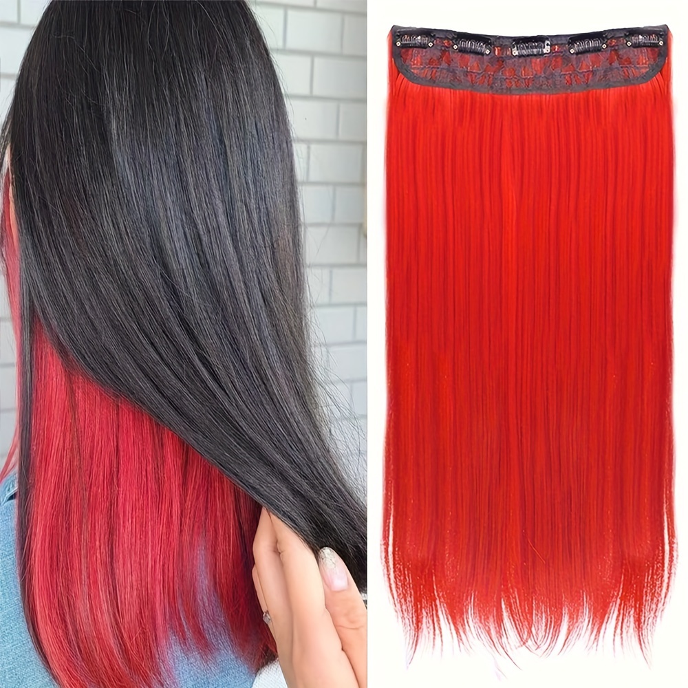 22inch synthetic hair extensions 5 clips 1pc hair extensions  display picture 2