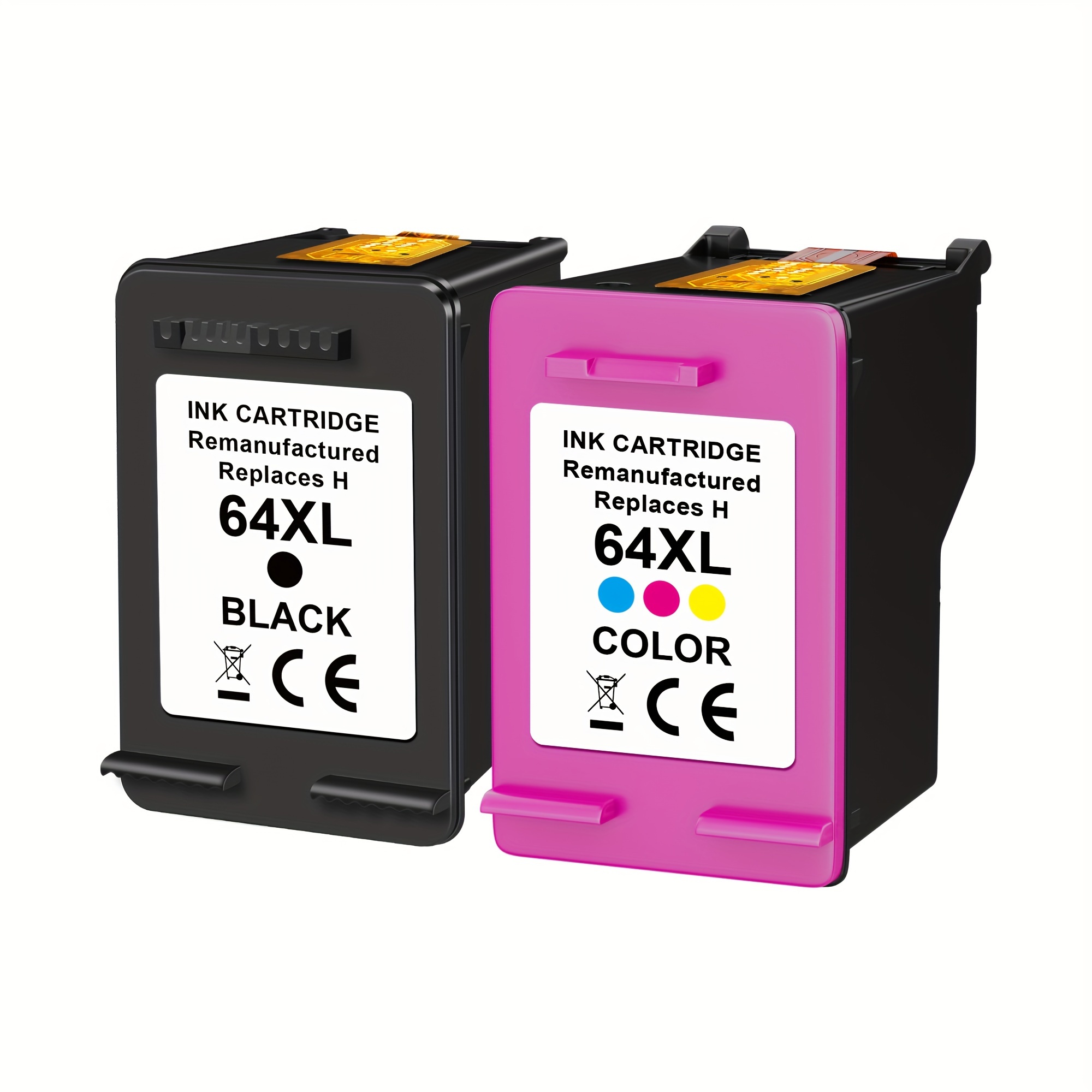 Wiseta Offers A Set Of 2 Remanufactured Ink Cartridges, Compatible With For 64xl, Designed For Photo Models Including 7855, 7858, And , In Black And Color