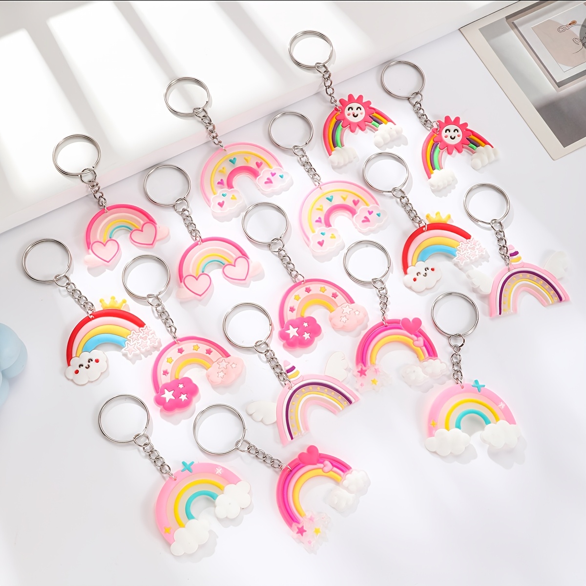 Porte-clés Fleur Yuanchu - Lot De 3 En Alliage Zinc, 5.5cm - Pour Sac, Clés, Cadeau Femme - Multicolore