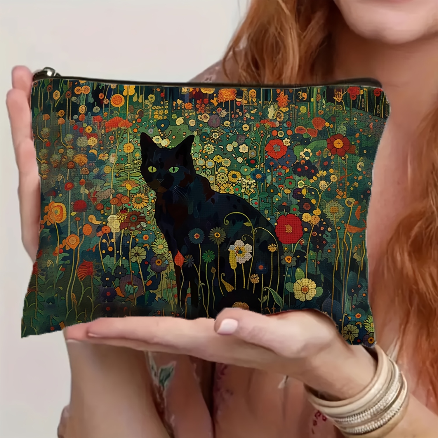 

Chic Black Cat Makeup Bag - Perfect Gift For Cat Lovers, Polyester,, Scent-free