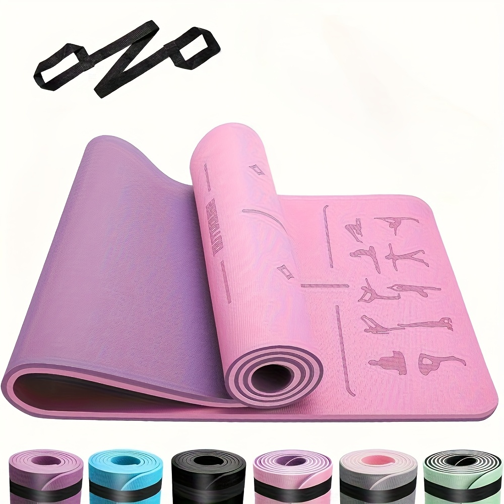 Yoga podloga, TPE 6 mm debela, koži prijazna yoga podloga, nedrseča gimnastična podloga za pilates, gimnastiko, meditacijo, raztezanje s trako