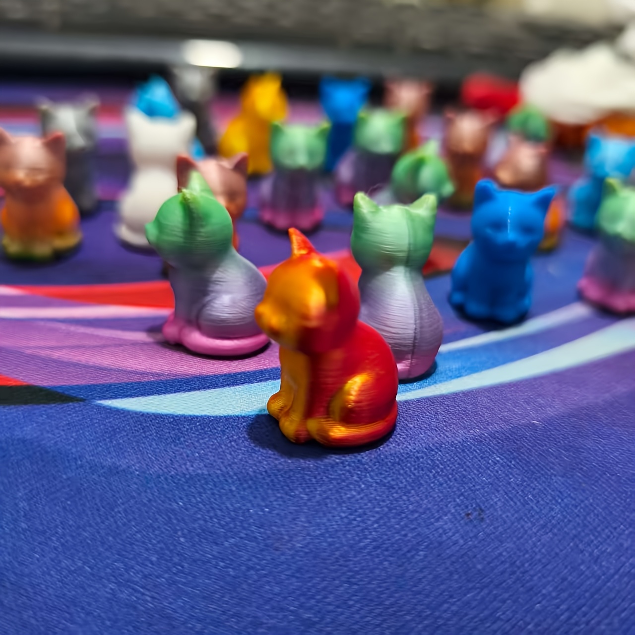 TEMU Set Of 100 Miniature 3d Printed Cat Figures - Adorable Statues - Great Decorative Items, Perfect Gifts For Feline Enthusiasts, Suitable For Room