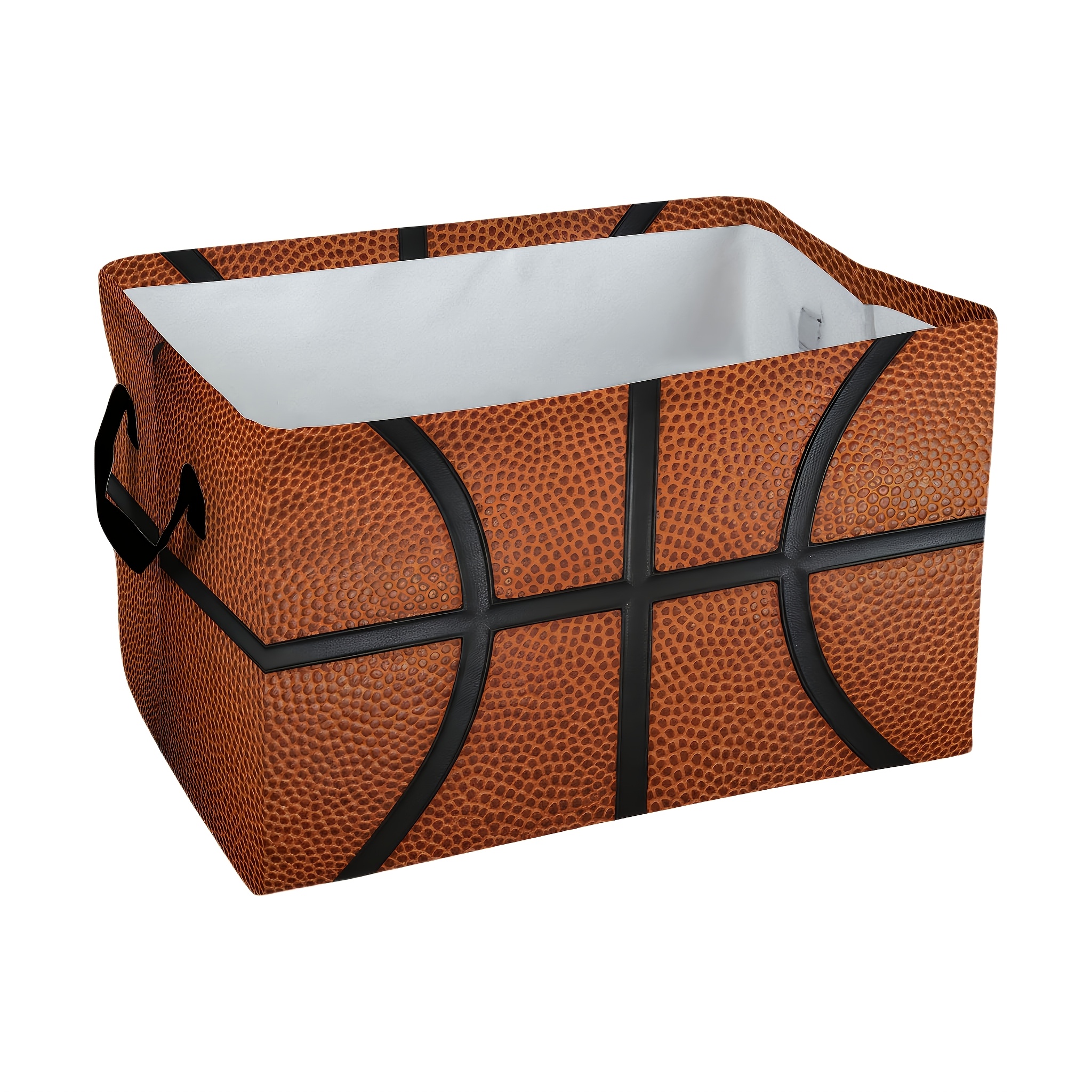TEMU ., Dokriy, faltbarer Aufbewahrungskorb mit Basketball-Textur: Geeignet zur Aufbewahrung von Sportausrüstung. Diese faltbare Aufbewahrungsbox aus