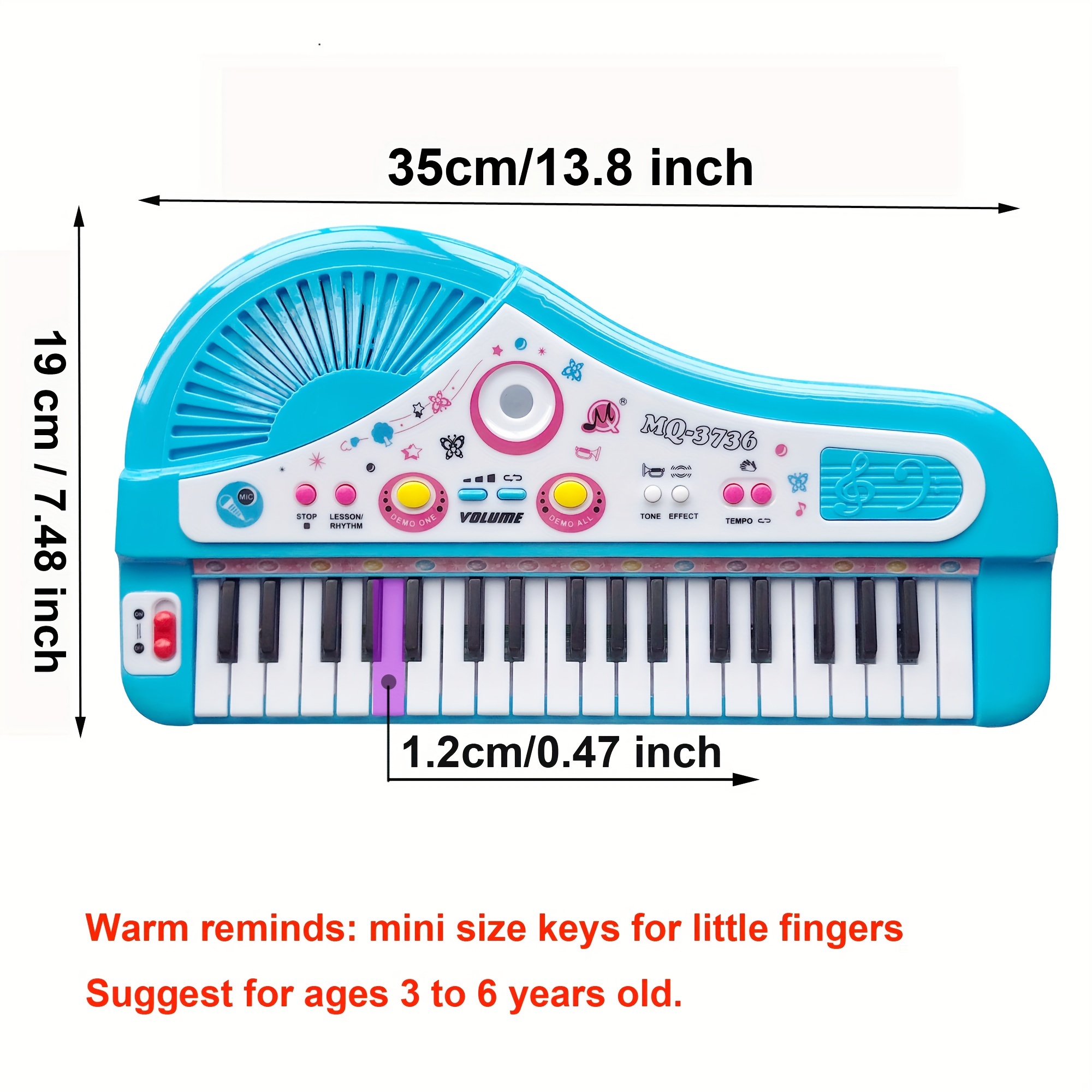 Piano avec 37 et tabouret/microphone jouet pour enfants Rose K0W9