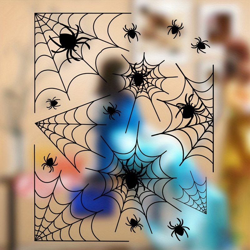 

1pc Halloween Spider Web Decal - For & Display, Party Supplies