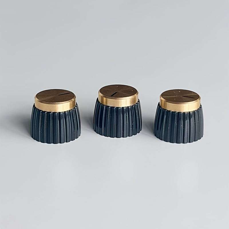 TEMU 3pcs Audio Knob - Volume Control Knob, Speaker Knob, Cherry Handle, Black, Golden And Silvery