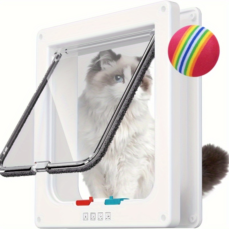TEMU Pet Door Hole, Cat Door, Dog Door, Safety Lock Flip Door, Weatherproof Pet Door For Dogs And Cats (with Ball Toy As )