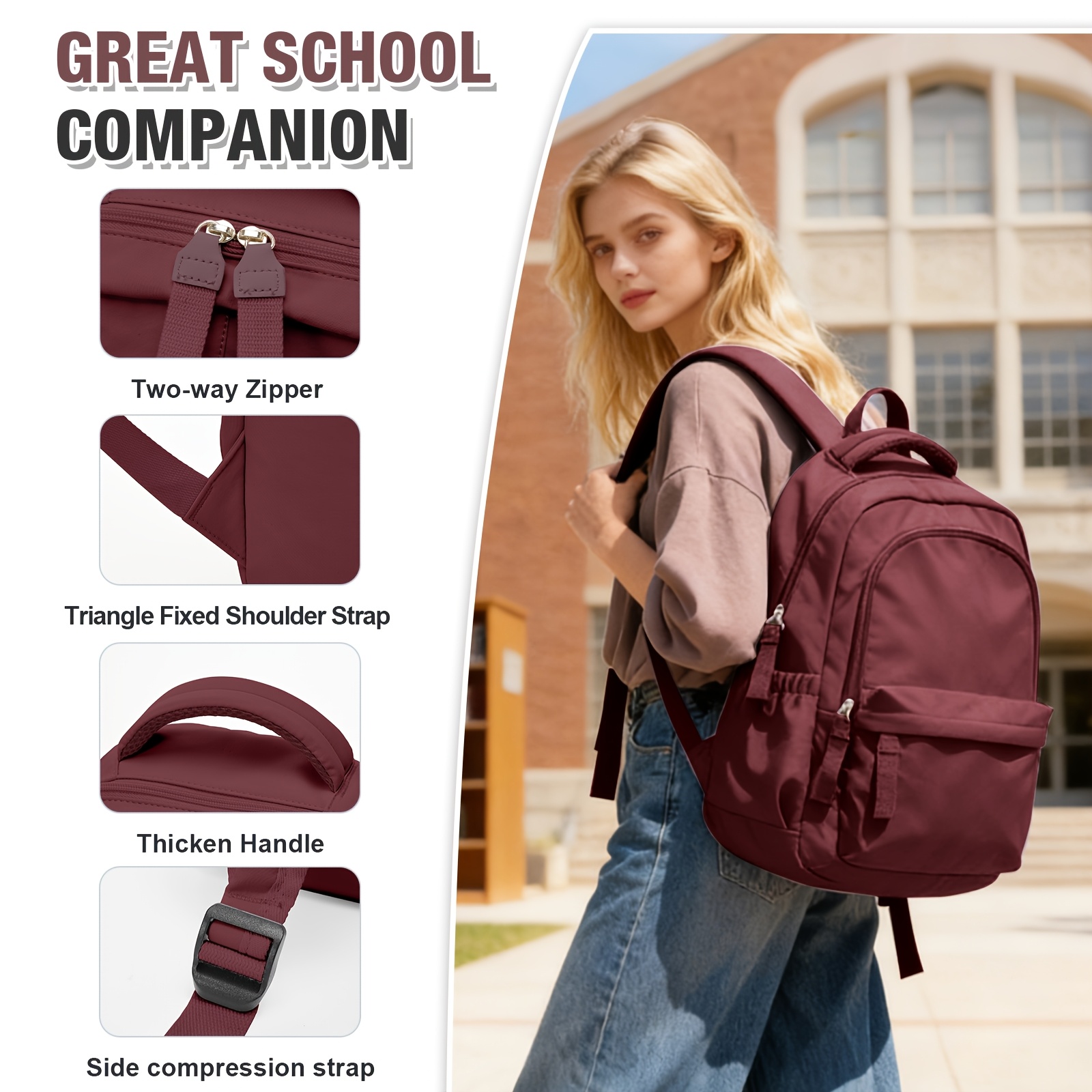 best women's backpack spacious laptop TENSTAR for Women, Computer Backpack Fit 16 Inch Notebook, Large Capacity College Backpack Bookbag Casual Daypack for Travel, Apricot : Electronics Features a luggage trolley sleeve I Tried Out Dozens of